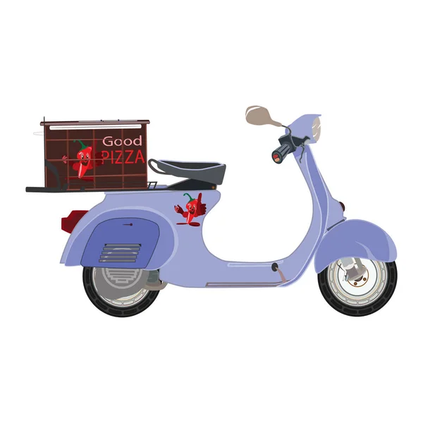 Download Delivery bike mockup | Delivery Scooter Vector Mockup Left ...