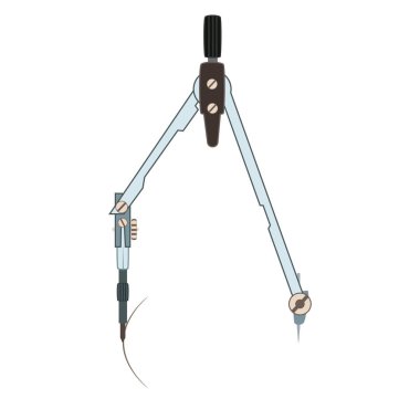 Vektör Okulu pusula düz çizim