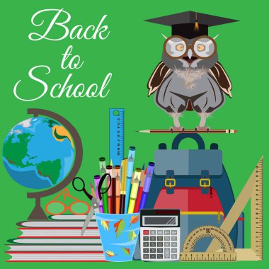 Geri okul vektör düz çizim için