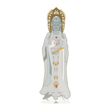 Guanyin, Çin Tanrıça of Mercy düz vektör çizim