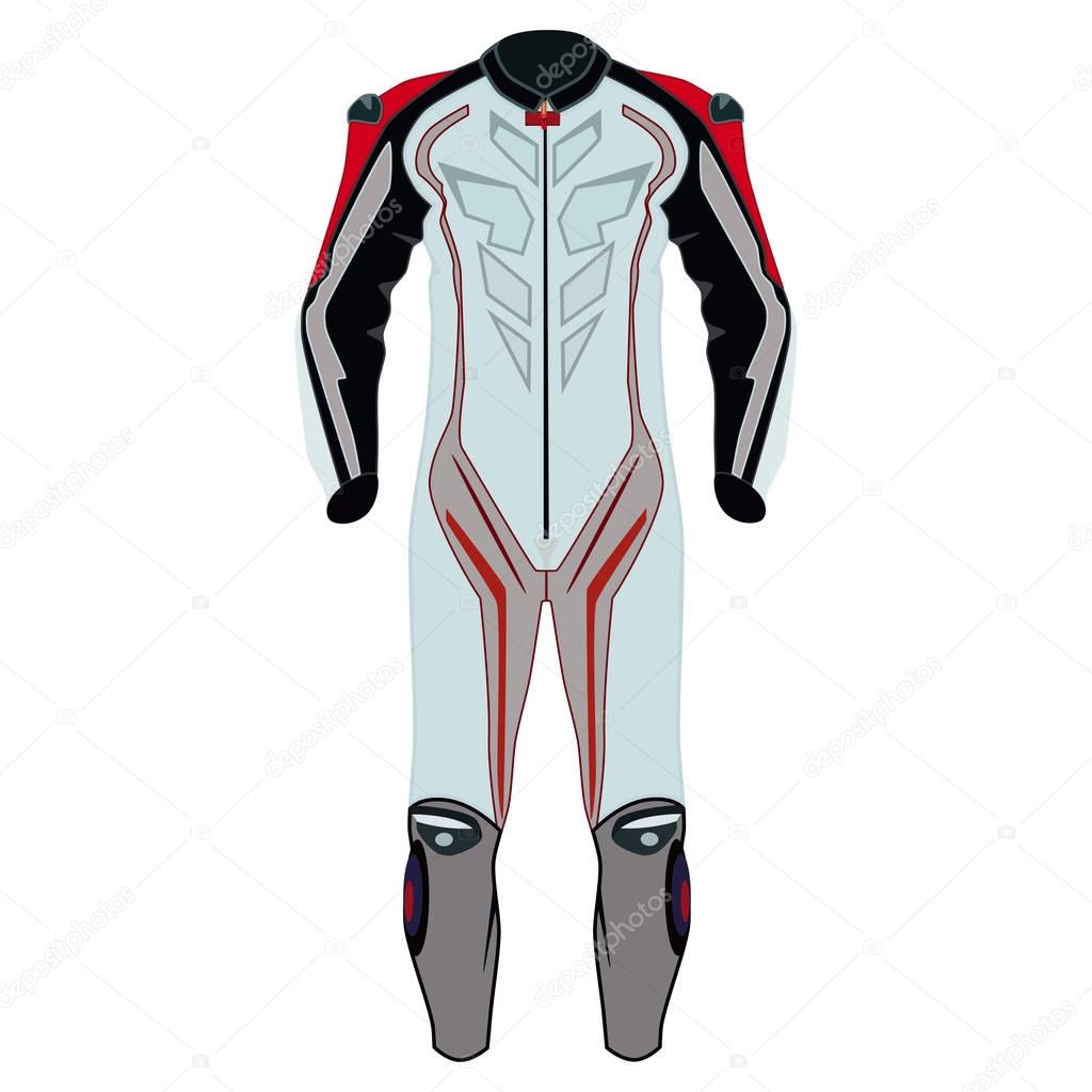 Motorcycle suit vector flat illustration
