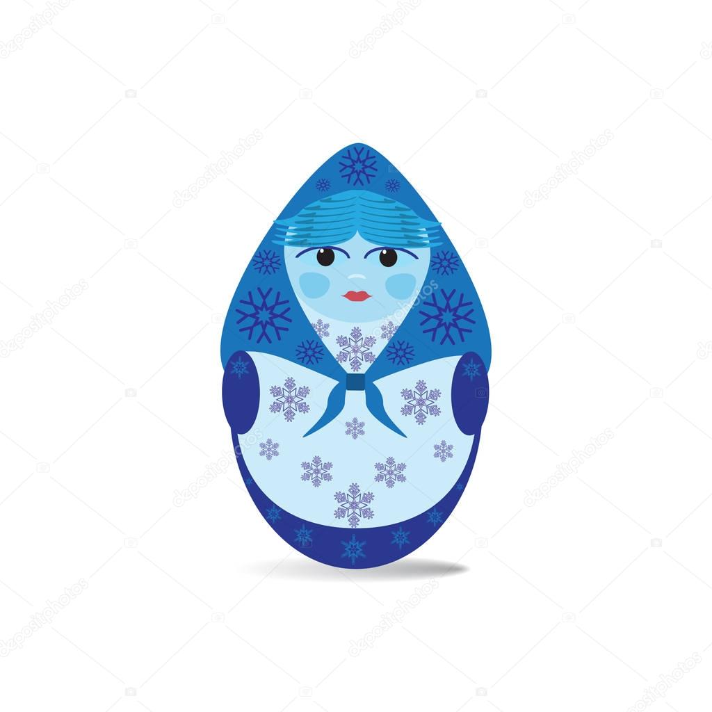 Vector illustration of Russian doll matryoshka for New Years card.