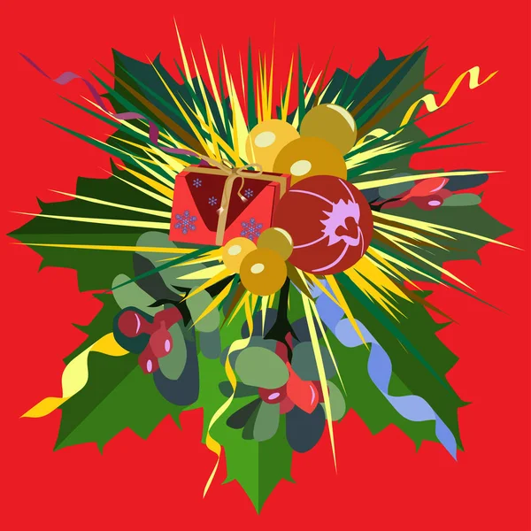 矢量插画圣诞快乐新年装饰 — 图库矢量图片