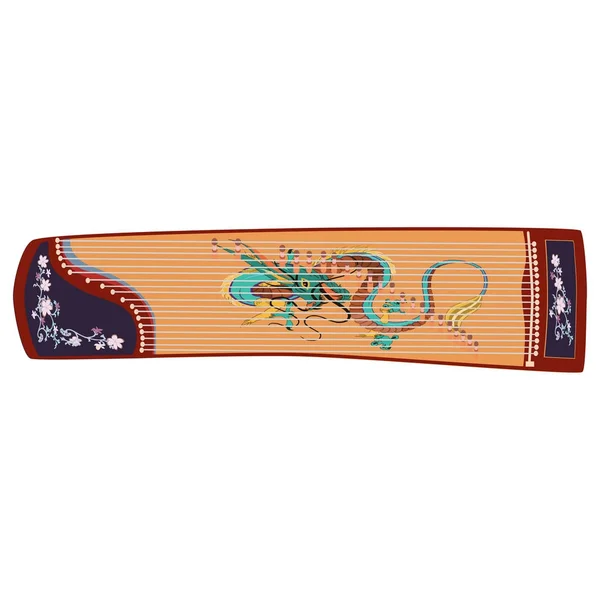 Vektorillustration des chinesischen Guzheng — Stockvektor