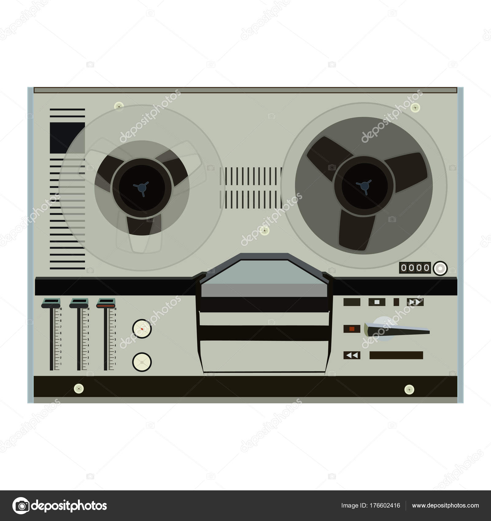 Retro tape recorder vector flat illustration Stock Vector by  ©svitlana.varfolomieieva@gmail.com 176602416