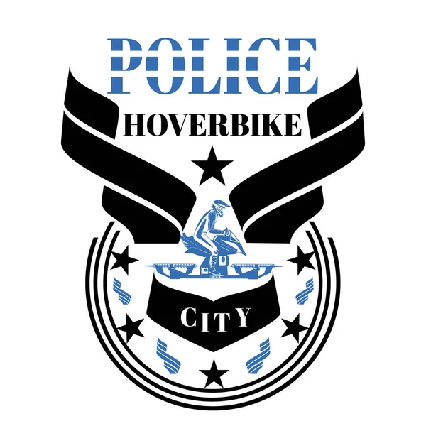 Modello di progettazione vettoriale hoverbike della polizia — Vettoriale Stock