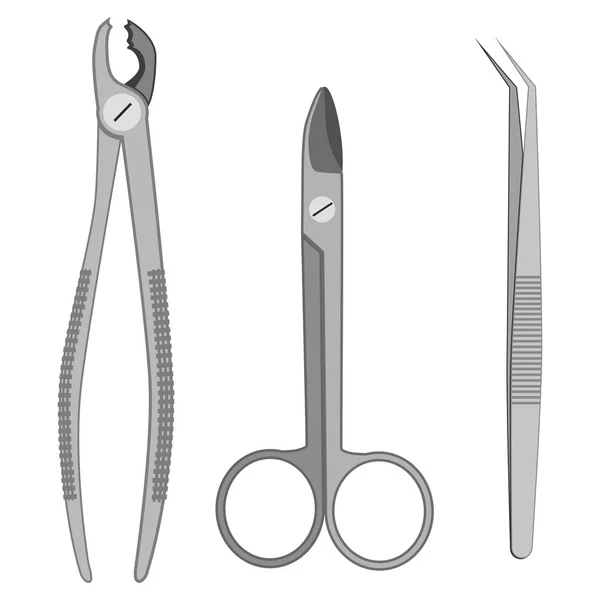 Set di icone vettoriali strumenti dentali — Vettoriale Stock