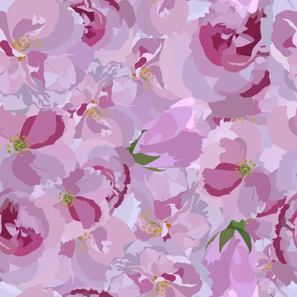 Vektorový bezešvý vzor s japonskými sakura květy — Stockový vektor