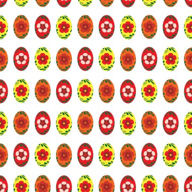 Vektör seamless modeli ile renkli Paskalya yumurtaları