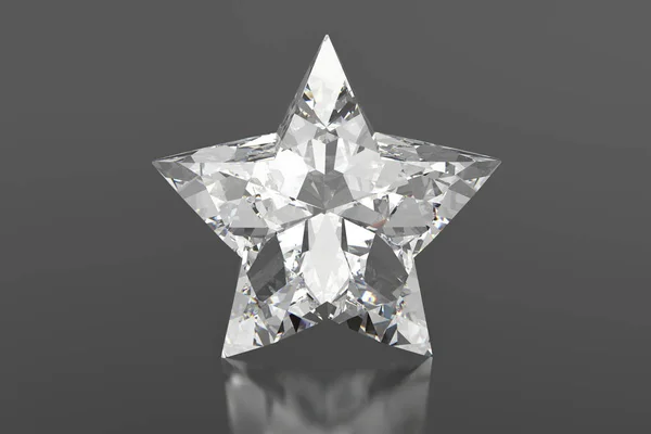 Estrela de diamante em um fundo cinza — Fotografia de Stock