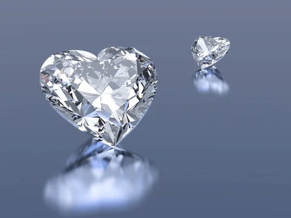 Group of 2 diamonds hearts stone — Stock Photo, Image