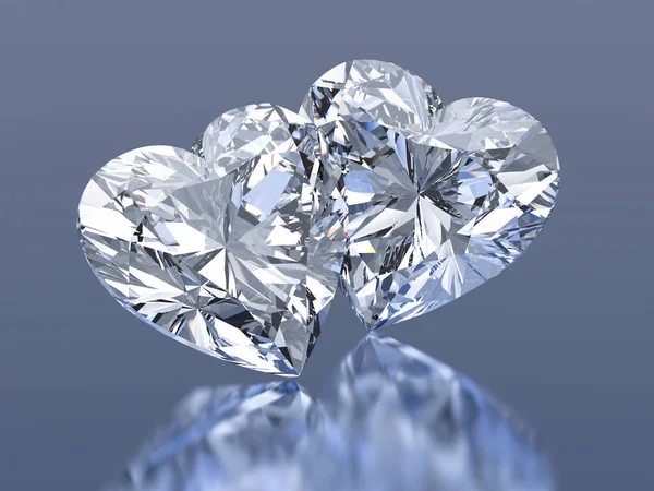 2 组钻石的心石 — 图库照片
