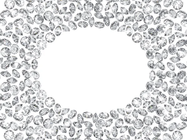 3d diamonds frame on white backgrounds — Stock Photo, Image