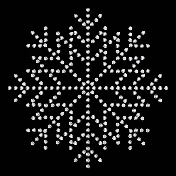 3D illustration diamond snowflake on black background — Stock Photo, Image