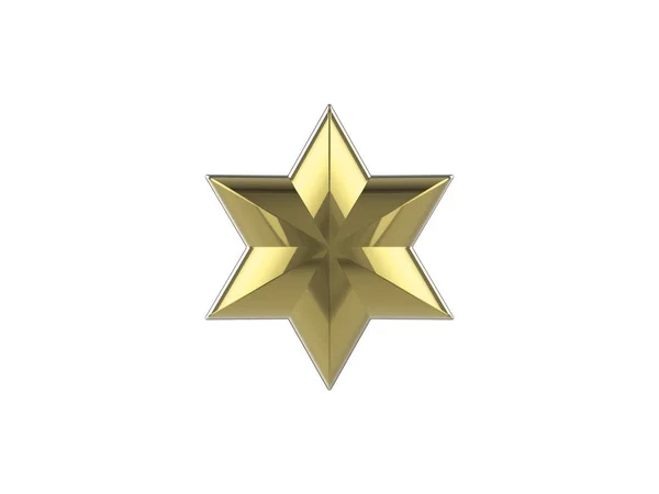 3D illustration golden star on a white background — Stock Photo, Image