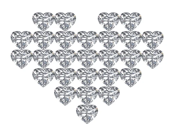 Illustration 3D coeur de diamant sur fond blanc — Photo