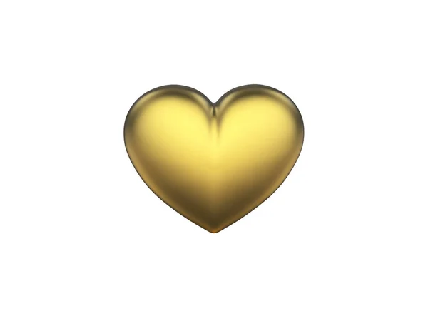 3D ілюстрація двох золотих сердець на білому тлі — стокове фото