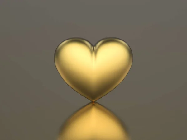 Ilustración 3D dos corazones dorados sobre un fondo blanco — Foto de Stock