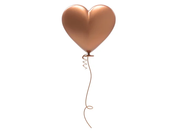 3D illustratie bronzen ballon hart — Stockfoto