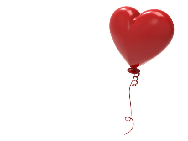 3D ілюстрація червона кулька серце — стокове фото