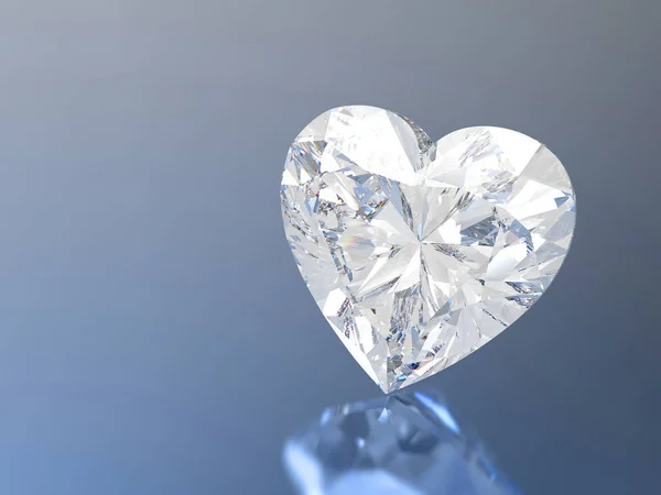 Ilustração 3D diamante pedra do coração — Fotografia de Stock
