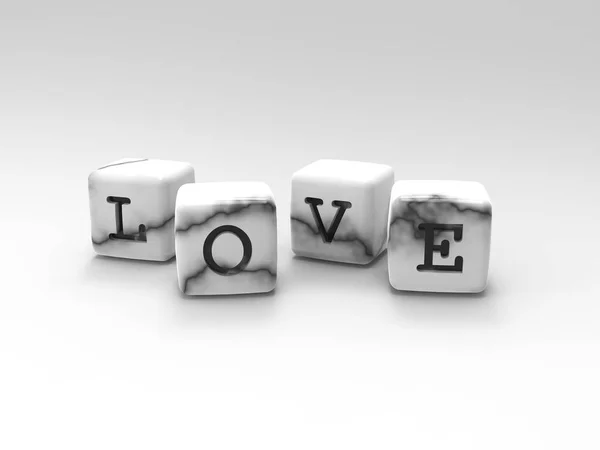Ilustración 3D cubos de mármol amor — Foto de Stock