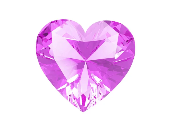 3D illustratie roze diamant hart — Stockfoto