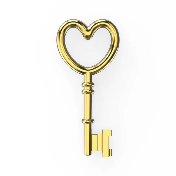 3D ilustracja złoty klucz — Zdjęcie stockowe