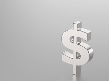 3D çizim gümüş dolar 