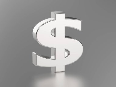 3D çizim gümüş dolar 