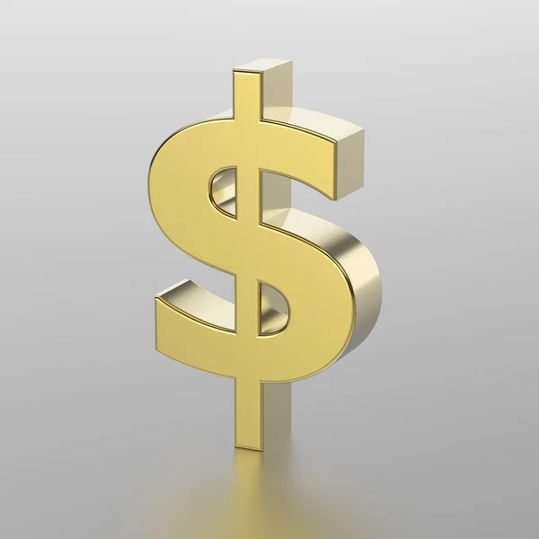 3D illustration golden dollar — Stock Photo, Image