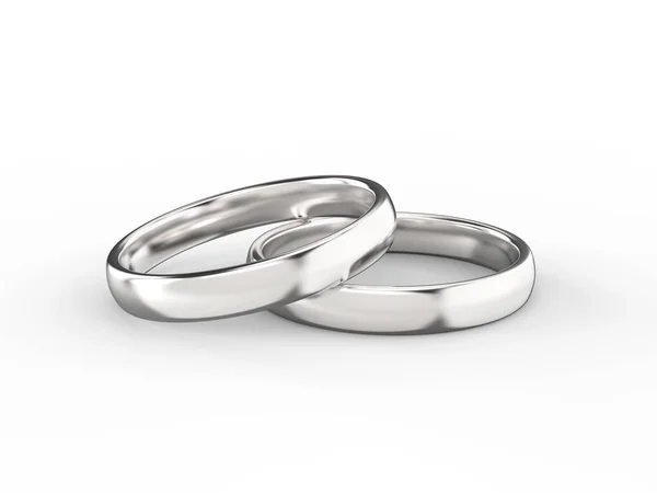 3D illustrazione d'oro anello di nozze d'argento — Foto Stock