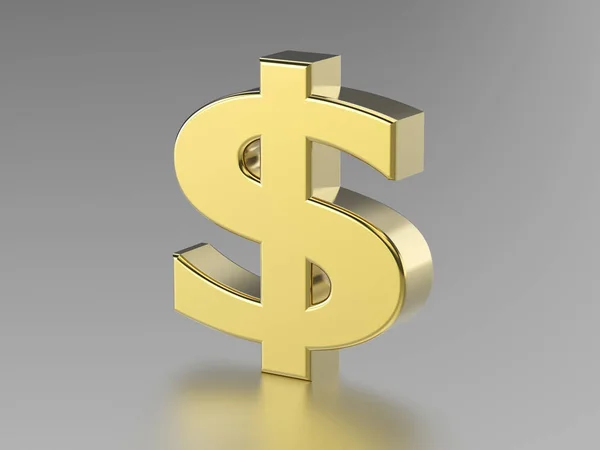 3D illustration golden dollar — Stock Photo, Image