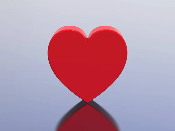 Ilustración 3D corazón rojo — Foto de Stock