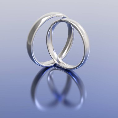 3D çizim altın Gümüş Alyanslar