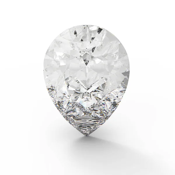 3D obrázek drop diamond s odleskem — Stock fotografie