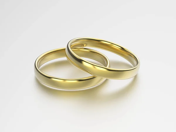 3D illustrazione anelli nuziali d'oro — Foto Stock