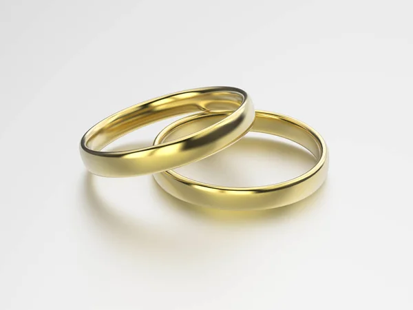 3 d イラスト ゴールドの結婚指輪 — ストック写真