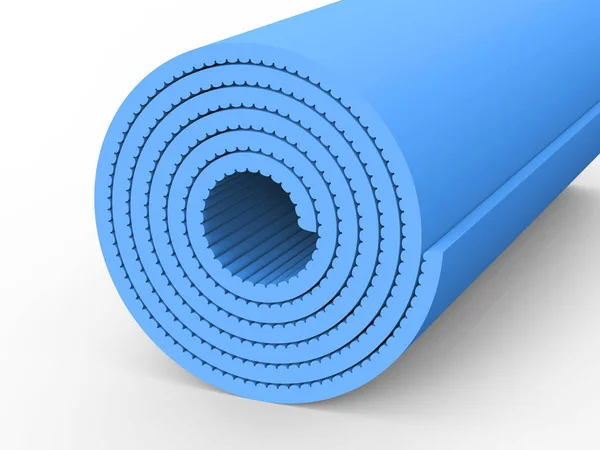 Tapis de yoga bleu illustration 3D — Photo