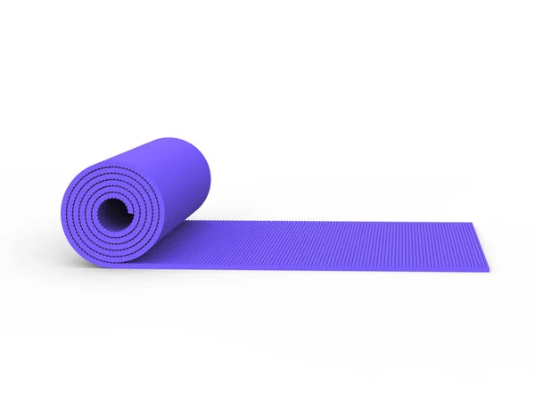 Tapis de yoga violet illustration 3D — Photo