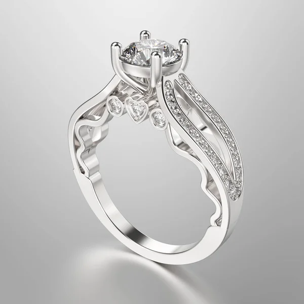 Серебряное кольцо с бриллиантами — стоковое фото