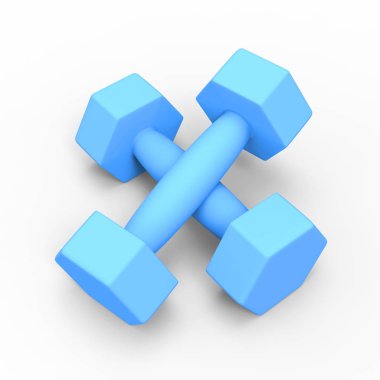 3D resimde iki mavi halter 