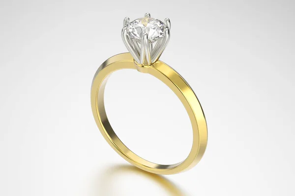 3D ілюстрація Золоте кільце з діамантами — стокове фото