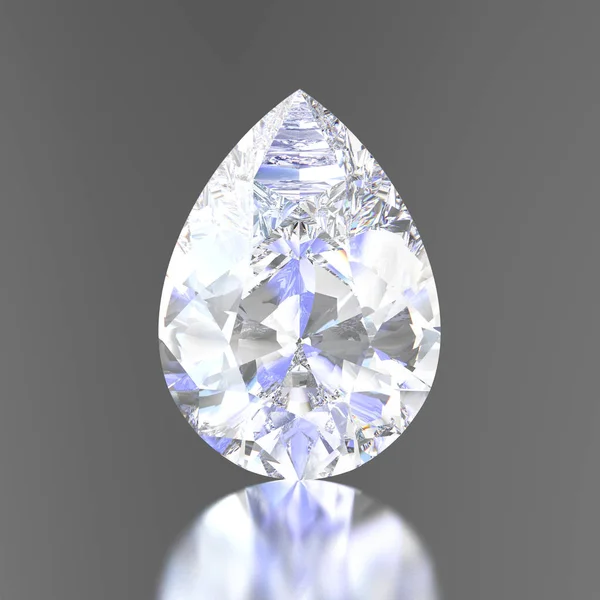 Ilustración 3D lágrima de diamante con reflexión —  Fotos de Stock