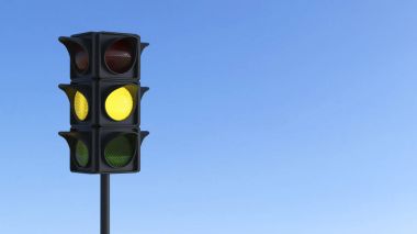 3D resimde sarı ampul 