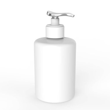 sıvı sabun ile 3D resimde beyaz seramik Yağdanlık 