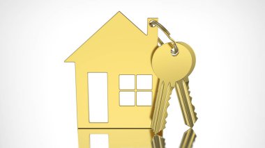 3D çizim altın anahtar ho ile küçük bir şeklinde Anahtarlık