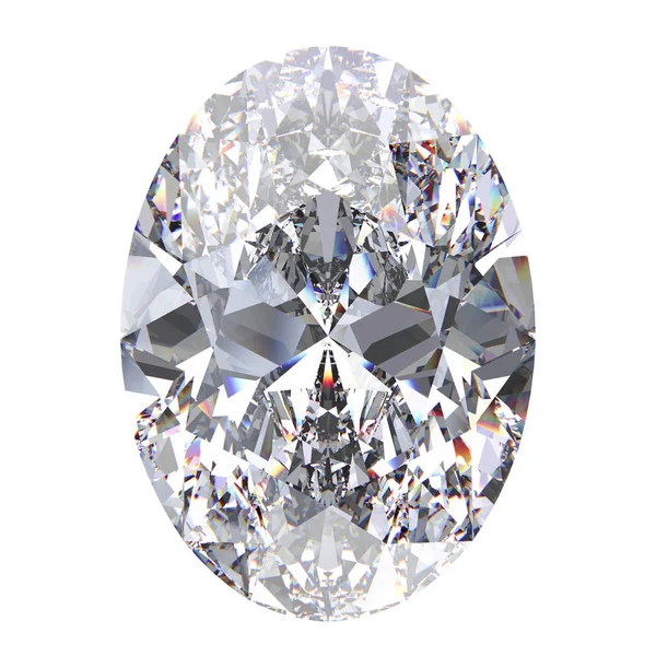 3D illustration oval diamond stone — Stock Photo, Image