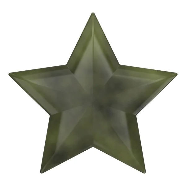 3D ілюстрація зеленої рок-зірки — стокове фото