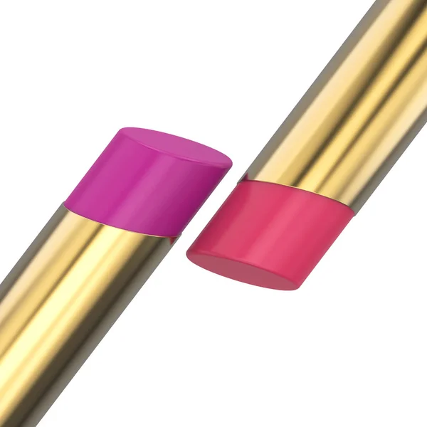 Illustration 3D rouge à lèvres et or rose — Photo